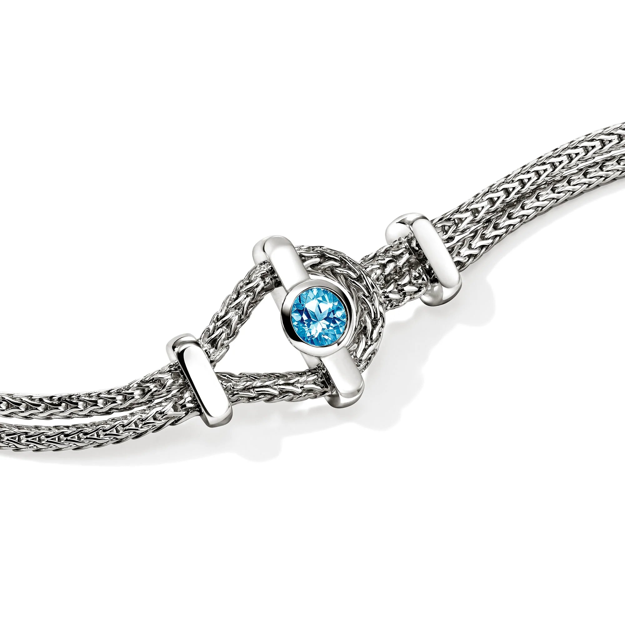Sterling Silver 3.6mm Icon Bracelet - Swiss Blue Topaz