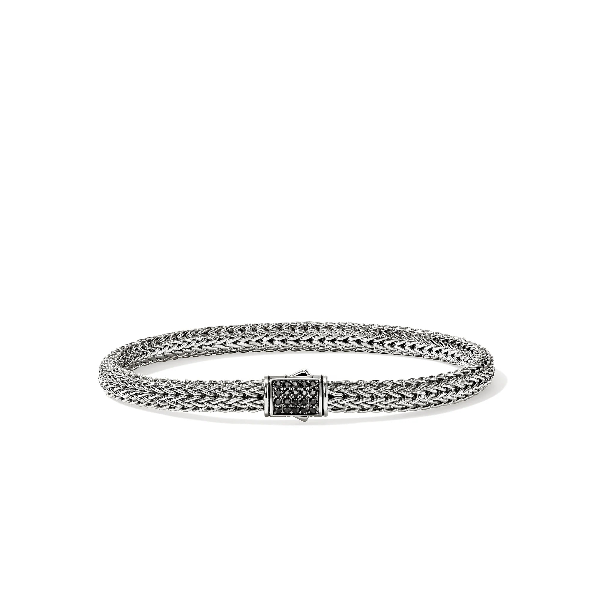 Sterling Silver and Black Sapphire Icon Bracelet