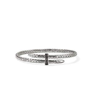 Sterling Silver Spear Flex Cuff With Black Sapphires
