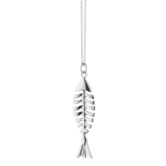 Sterling Silver Deco Fish Necklace