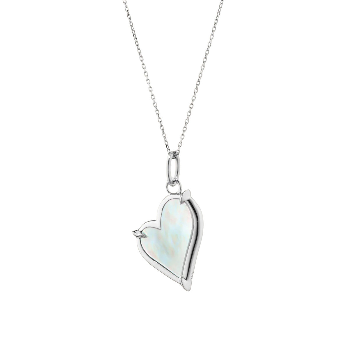 Mother of Pearl Classic Heart Sterling Silver Necklace
