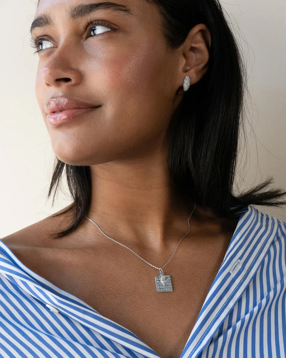 "She is Fierce" Sterling Silver Charm