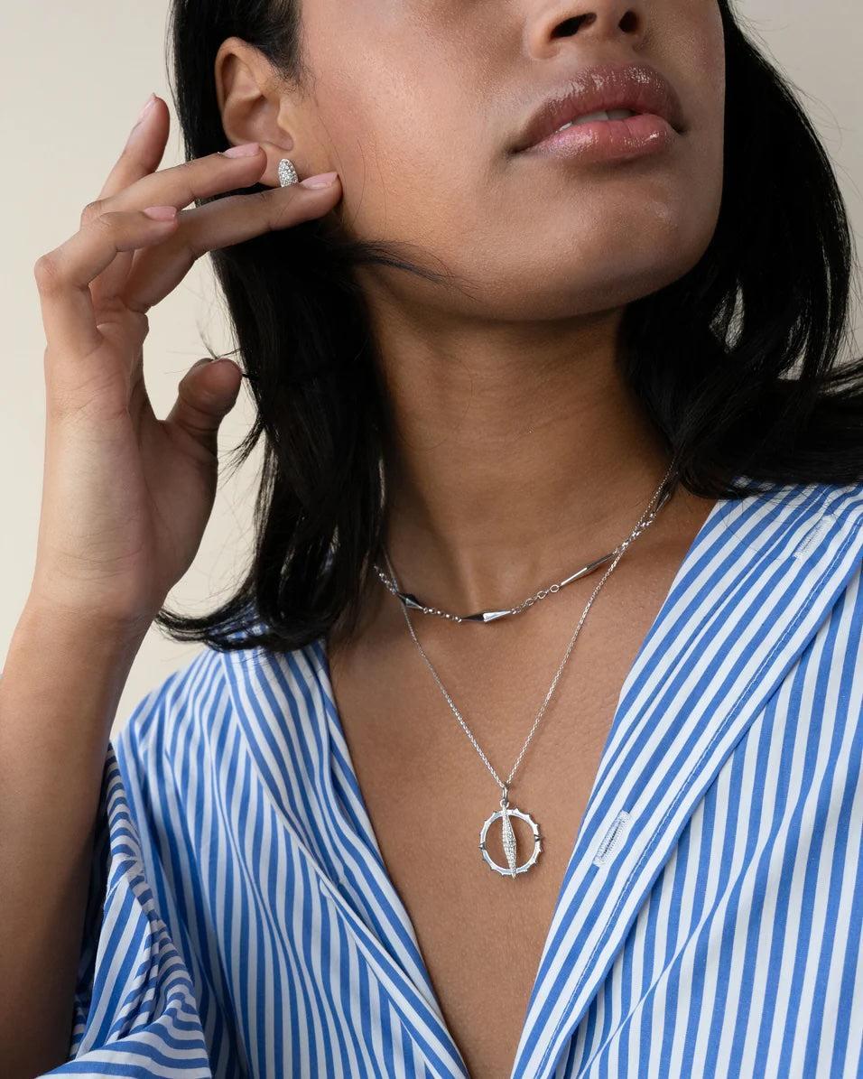 "Points North" Compass Sterling Silver Charm