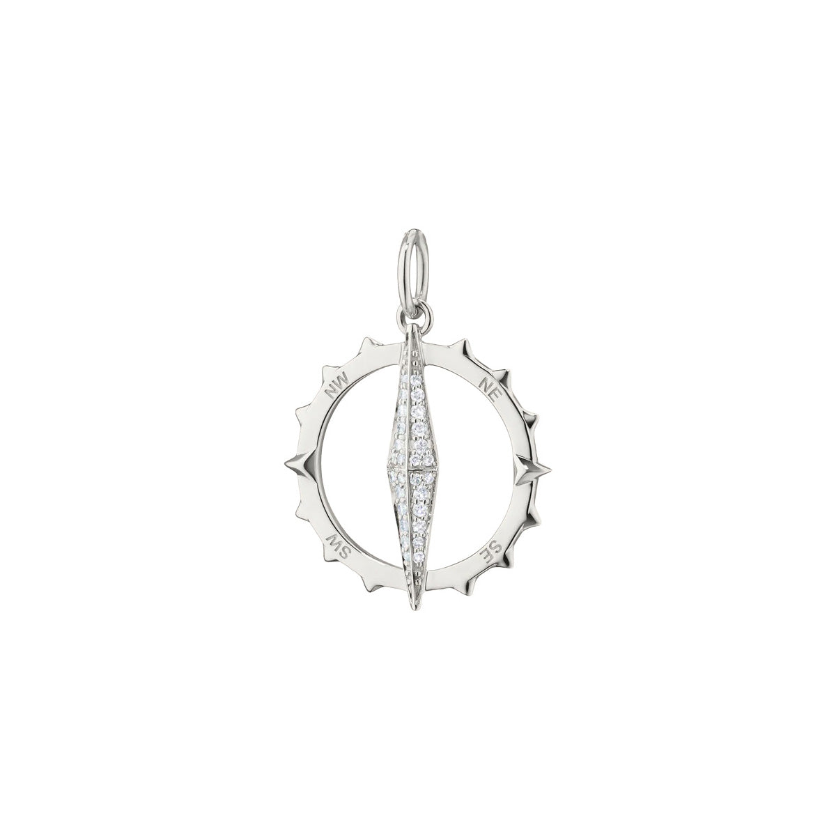 "Points North" Compass Sterling Silver Charm