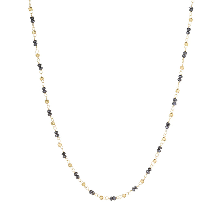 Leila Black Diamond Chain with Gold Cubes