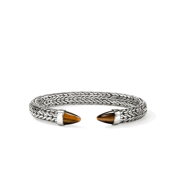 Sterling Silver and Tiger Eye Spear Flex Cuff