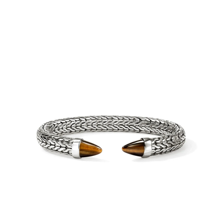 Sterling Silver and Tiger Eye Spear Flex Cuff