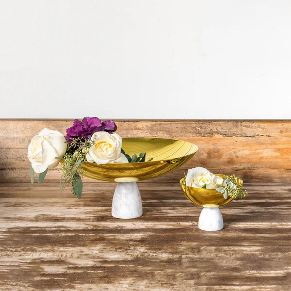 Coluna Fruit Bowl, Marble & Gold