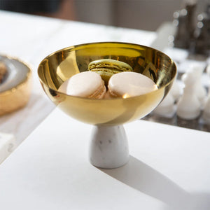 Coluna Nut Bowl, Marble & Gold