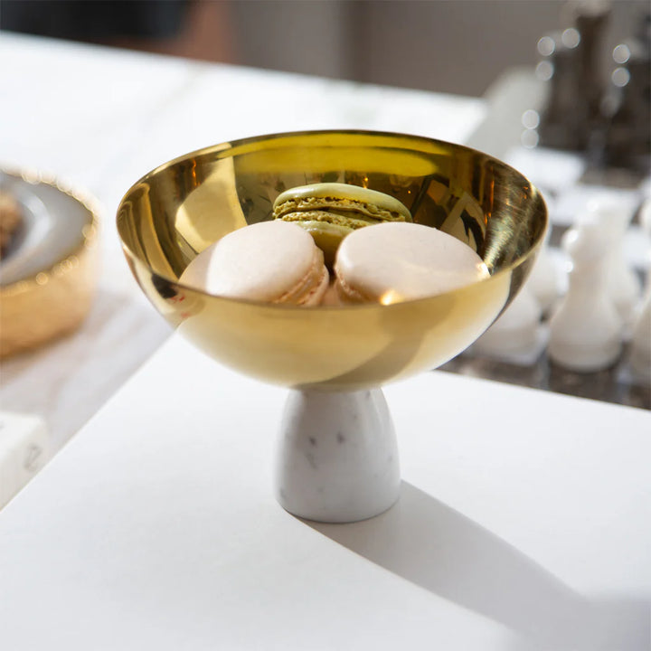 Coluna Nut Bowl, Marble & Gold