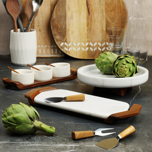 Chevron Cheese Tray w/ Knives