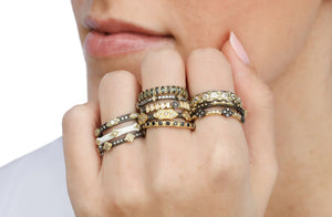 Blackened Silver Crivelli Stack Band Ring