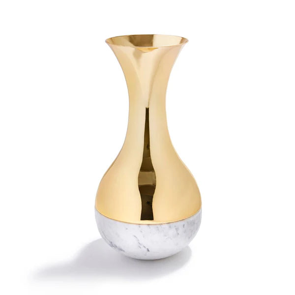 Coluna Dual Vase, Marble & Gold