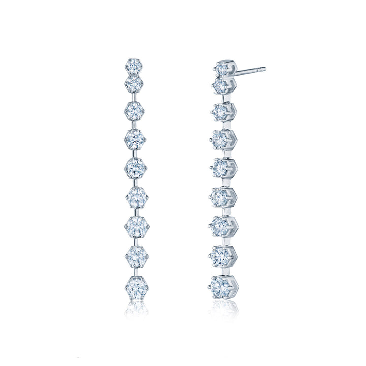 Linear Earrings with Diamonds