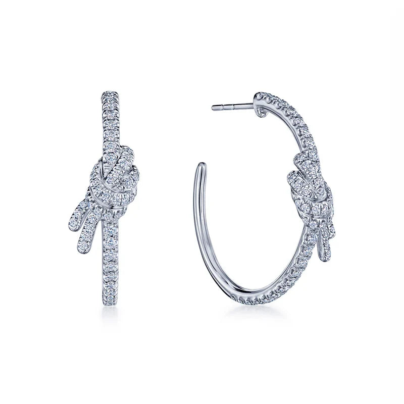 Diamond Knot Hoop Earrings