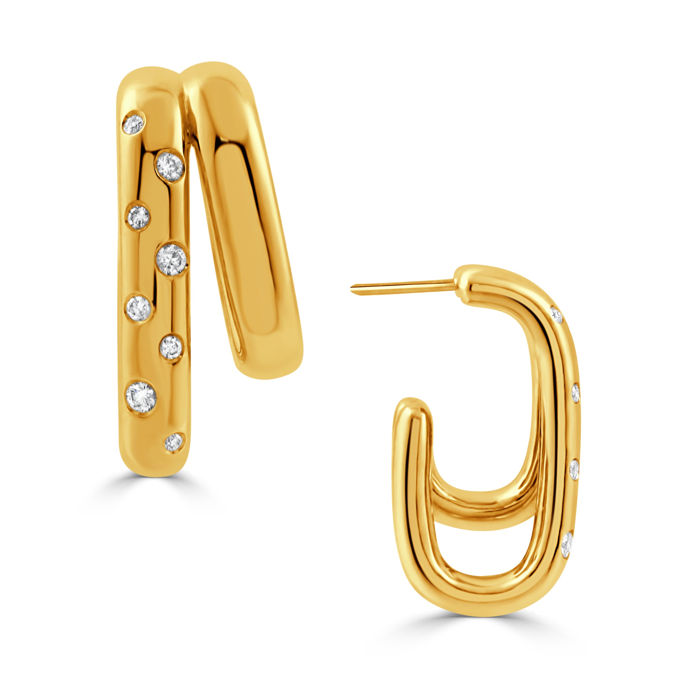 18K Gold 0.23ctw Diamond Hoop Earrings