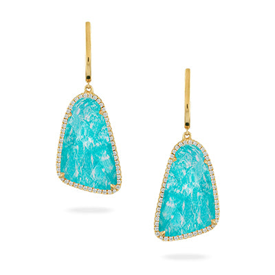 Amazonite and Diamond Earrings