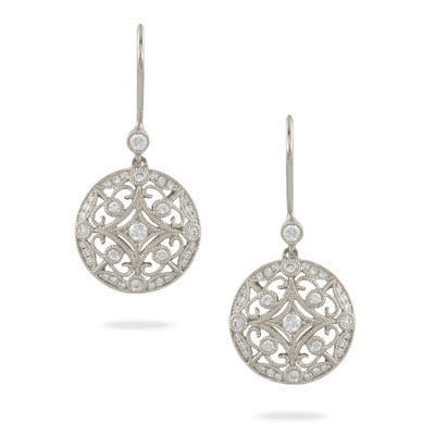 18K White Gold Diamond Drop Earrings