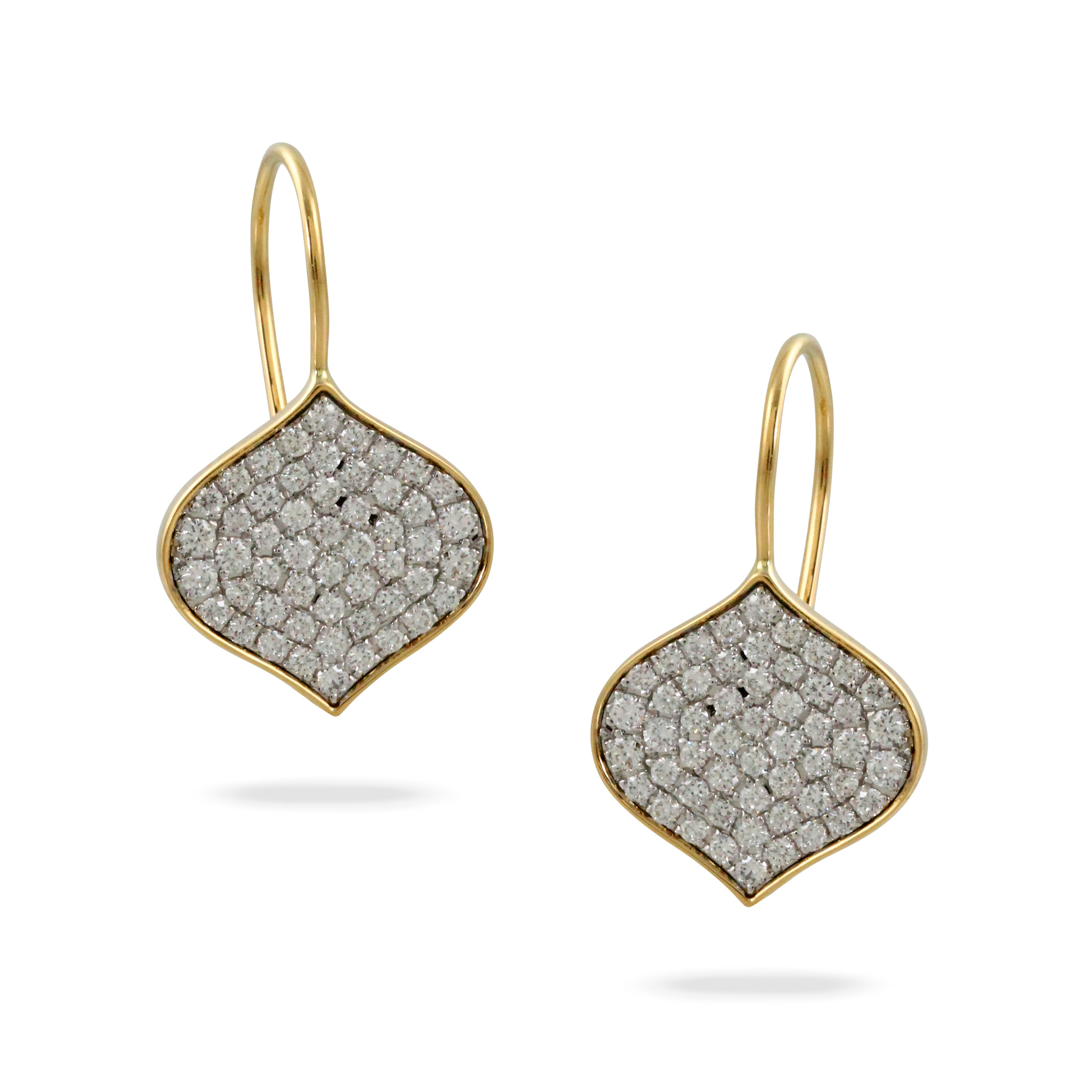 18K Yellow Gold 0.99ctw Diamond Earrings