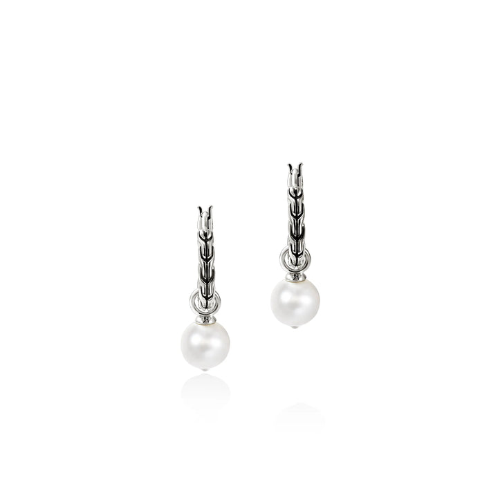 Classic Chain Pearl Hoop Earring