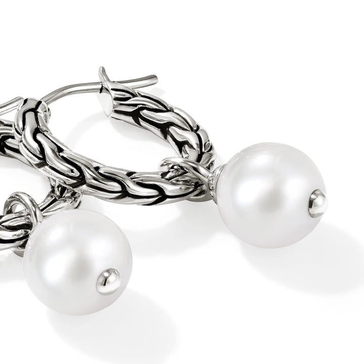 Classic Chain Pearl Hoop Earring