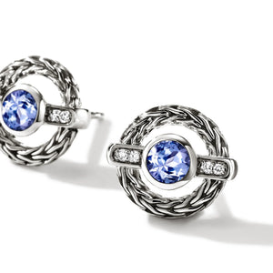 Sterling Silver Tanzanite Icon Stud Earrings