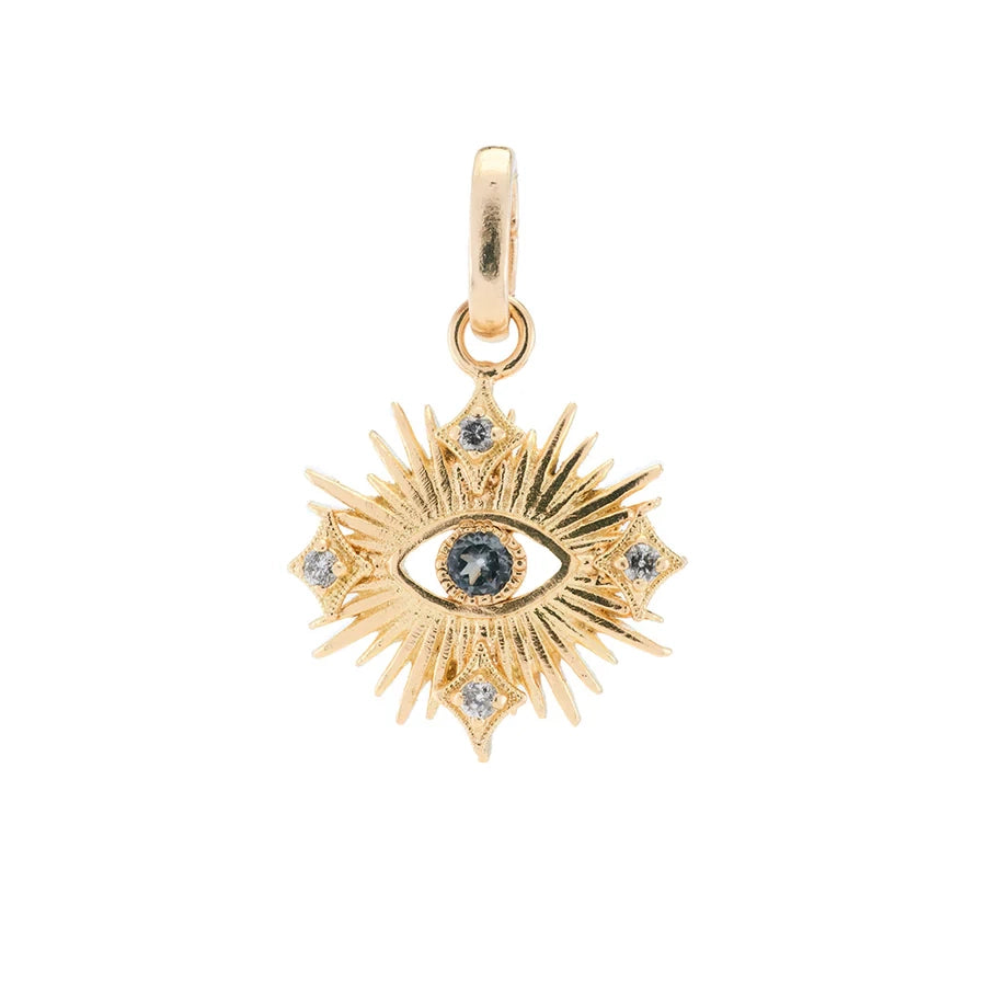Yellow Gold Starburst Evil Eye Enhancer