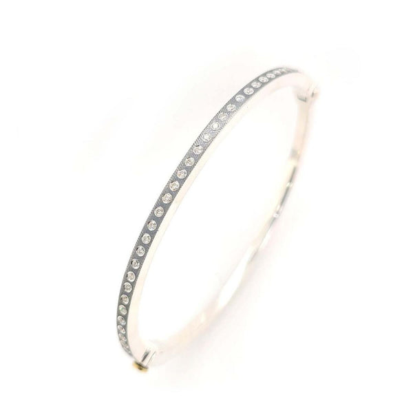 Sterling Silver Diamond Bangle Bracelet