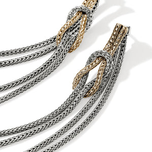 Two braided leather straps, one silver and one gold, on a white background.