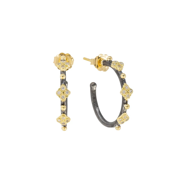Small Hoop Earring with Daimonds and Crivelli Details