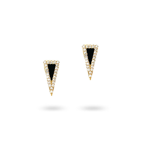 Black Onyx, 0.10ctw Diamond Earrings