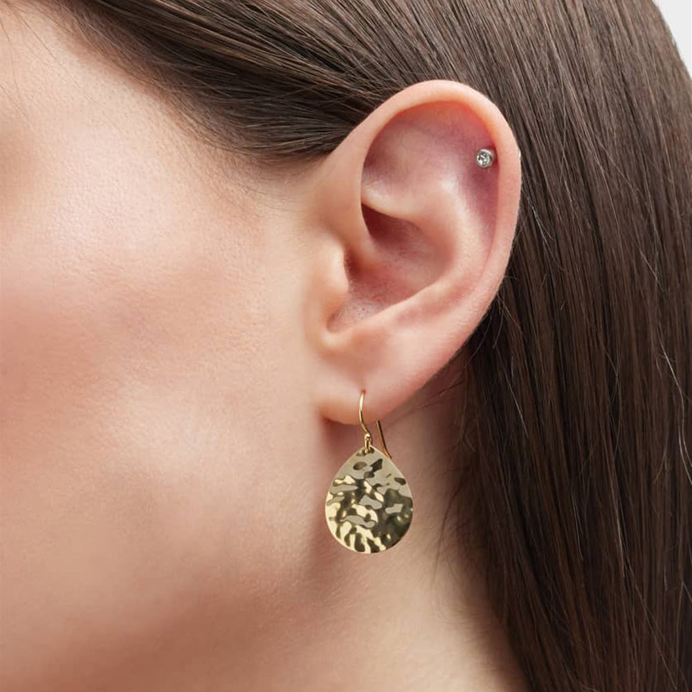 Large Crinkle Teardrop Earrings