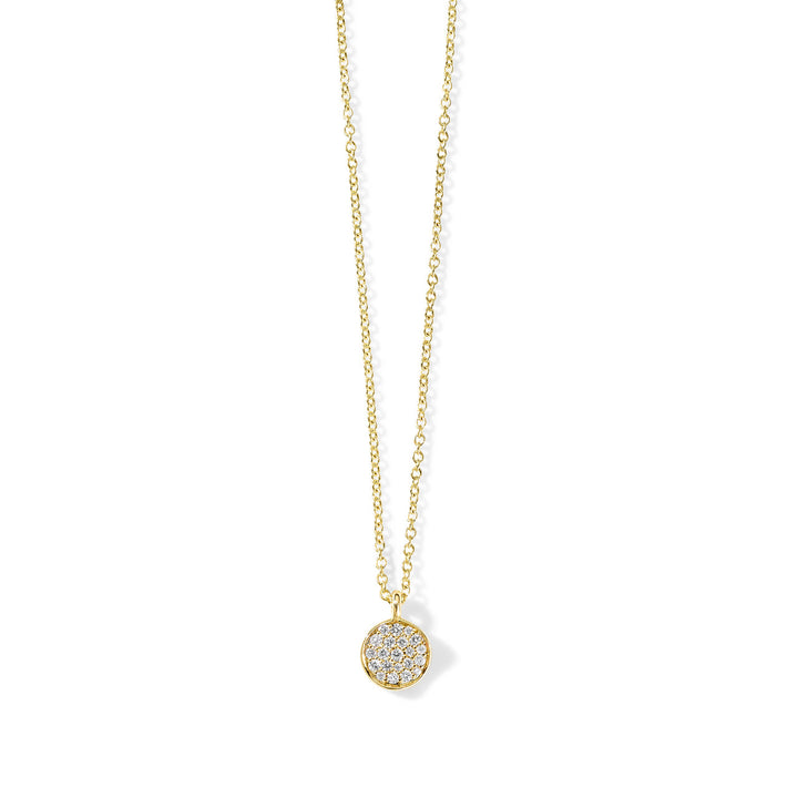 Mini Flower Pendant Necklace in 18K Gold with Diamonds