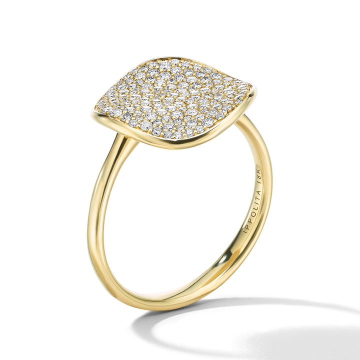 Medium Flower Ring in 18K Gold with Diamonds