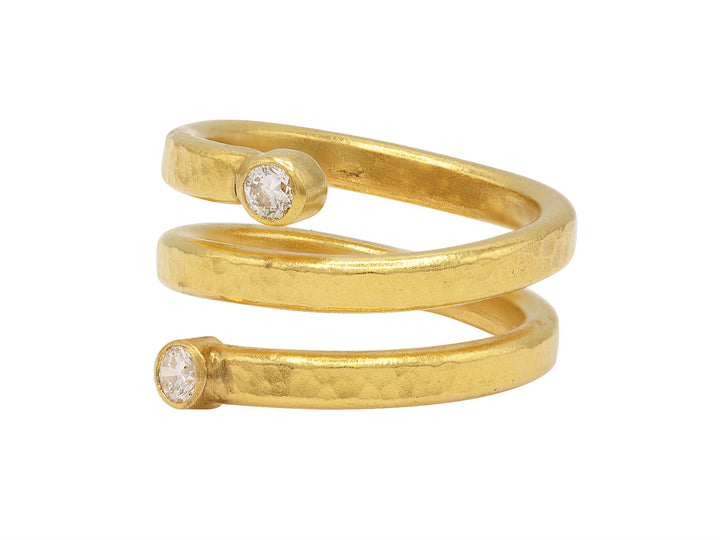 Gold & Diamond Coil Ring