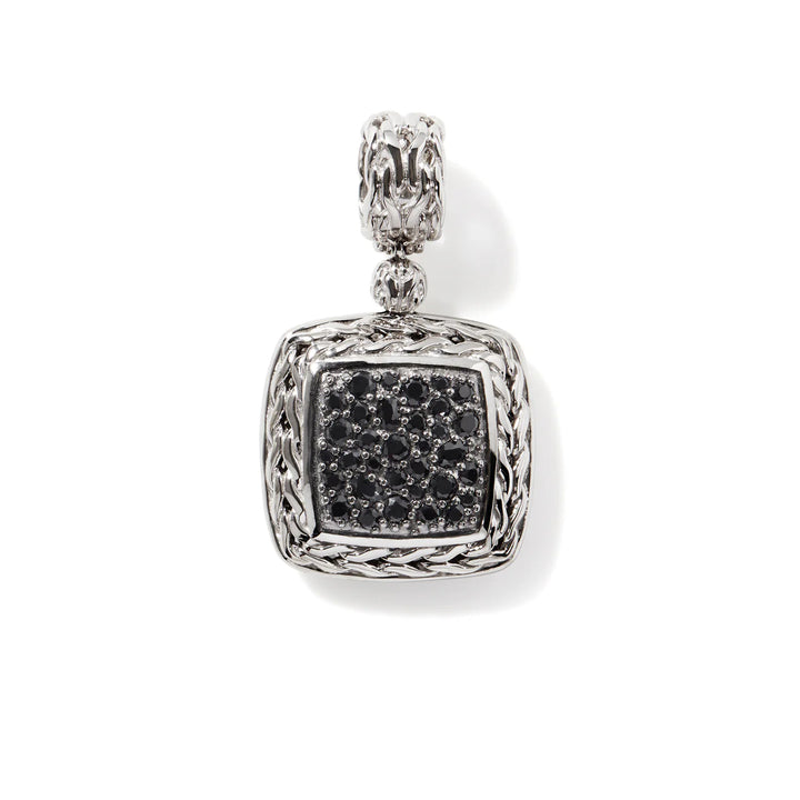 Carved Chain Pendant with Pavé Black Sapphires