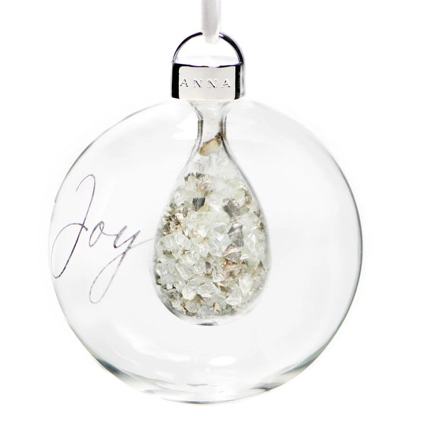 Holiday Joy Ornament, Crystal & Silver