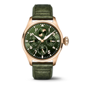 IWC gold case with green leather strap
