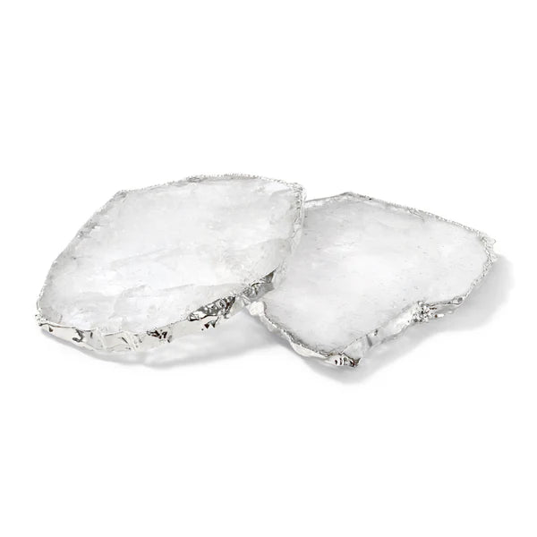 Kivita Coasters, Crystal & Silver, Set of 2