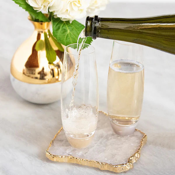 Kivita Coasters, Crystal & Gold, Set of 2