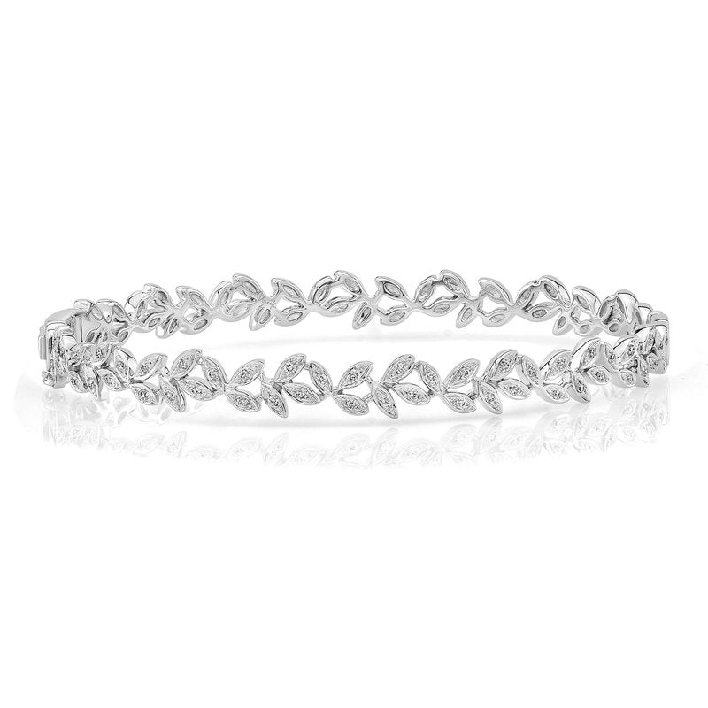 0.39ctw Diamond Floral Bangle Bracelet