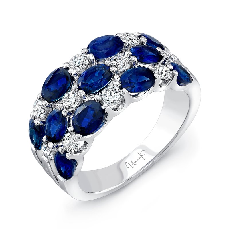 Blue Sapphire and 0.62ctw Diamond Fashion Ring