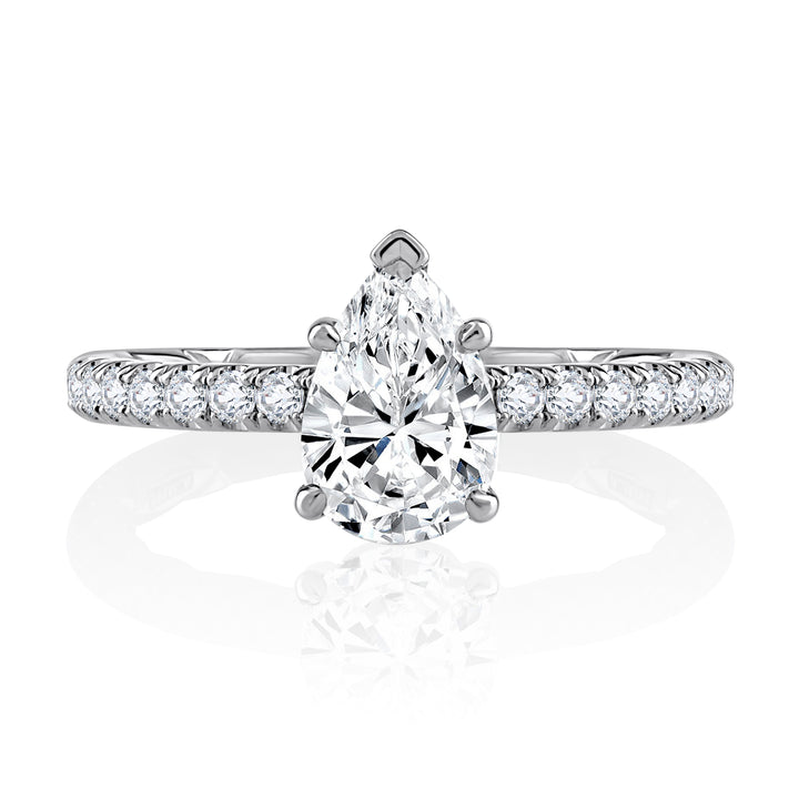 Pear Center Solitaire Engagement Ring