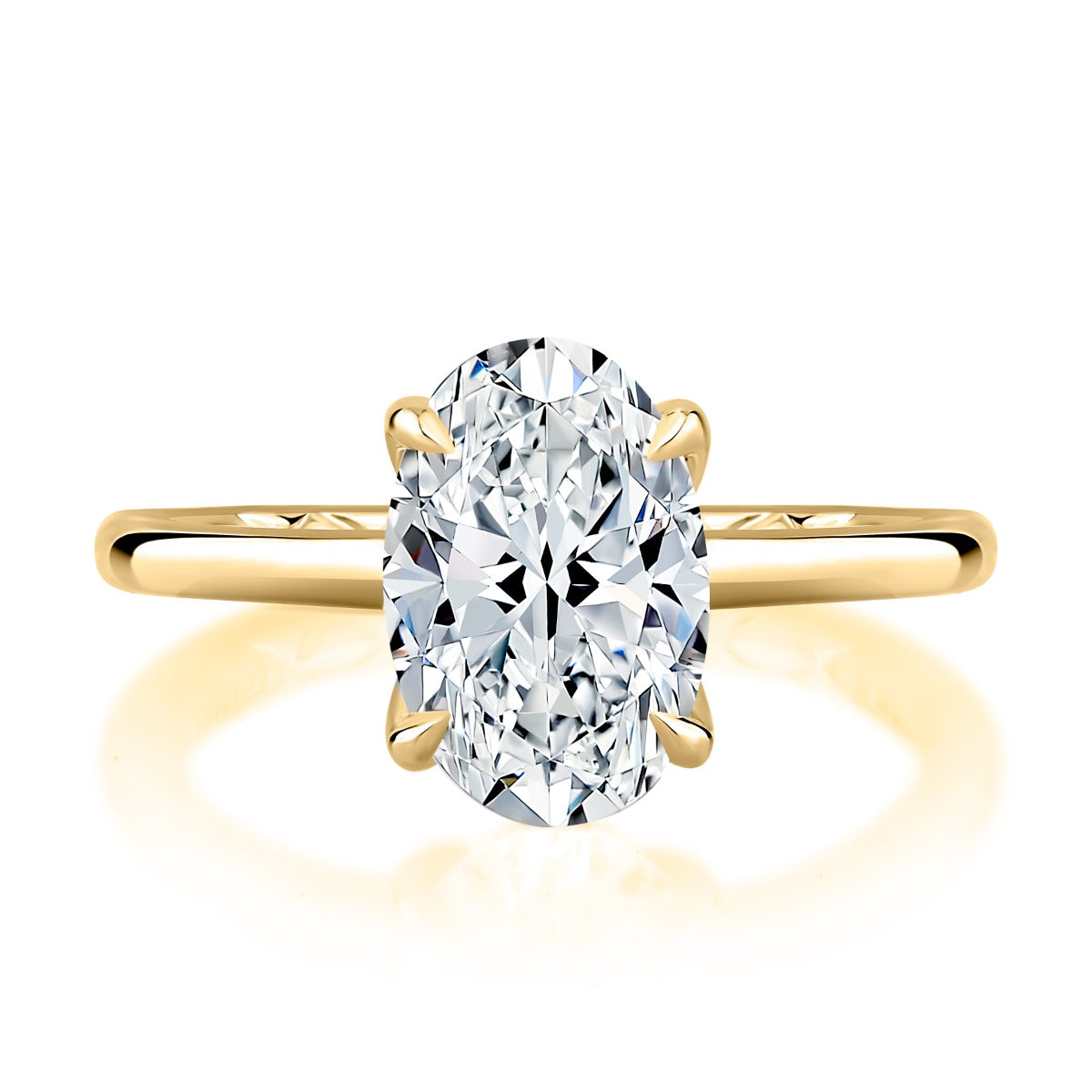 0.10ctw Oval Solitaire Diamond Engagement Ring