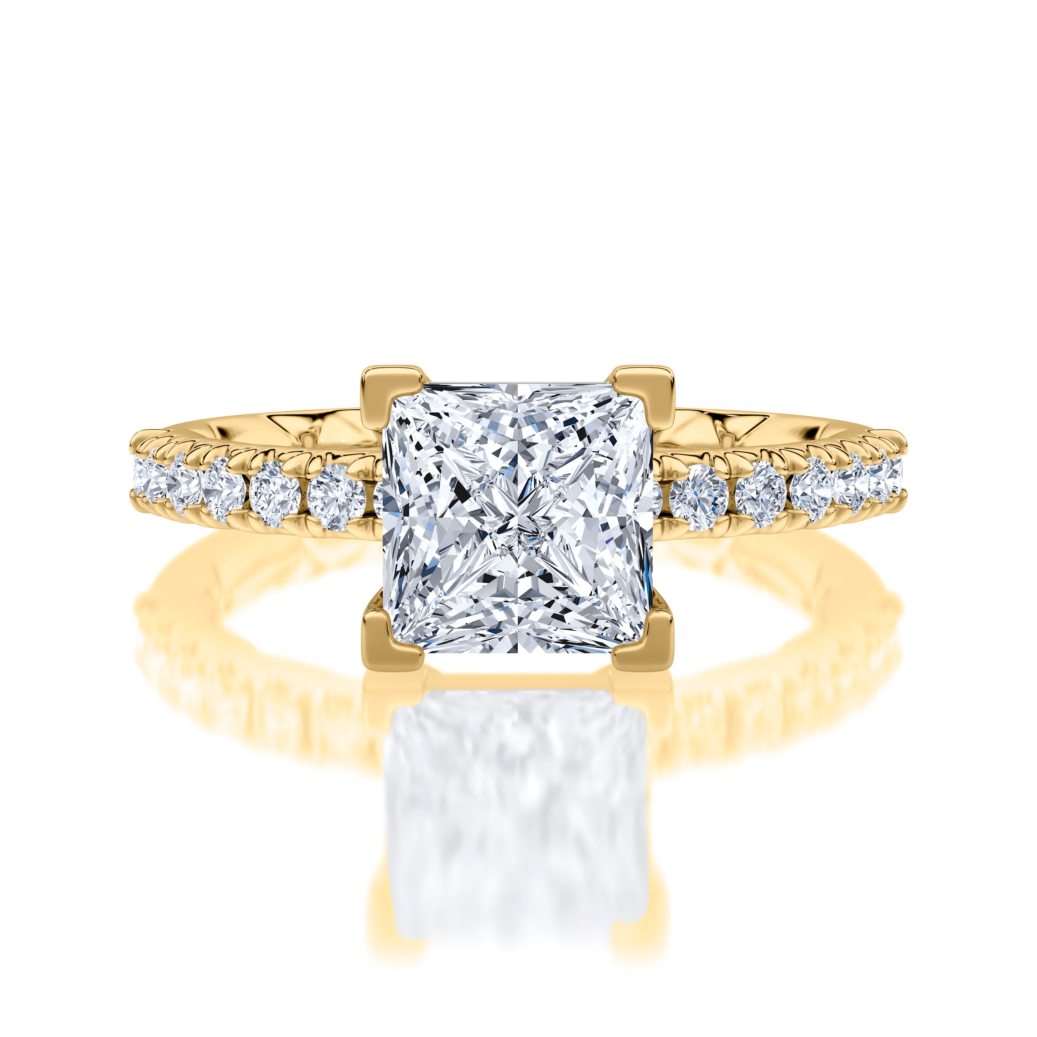 V-Tip Prong Princess Cut Diamond Engagement Ring