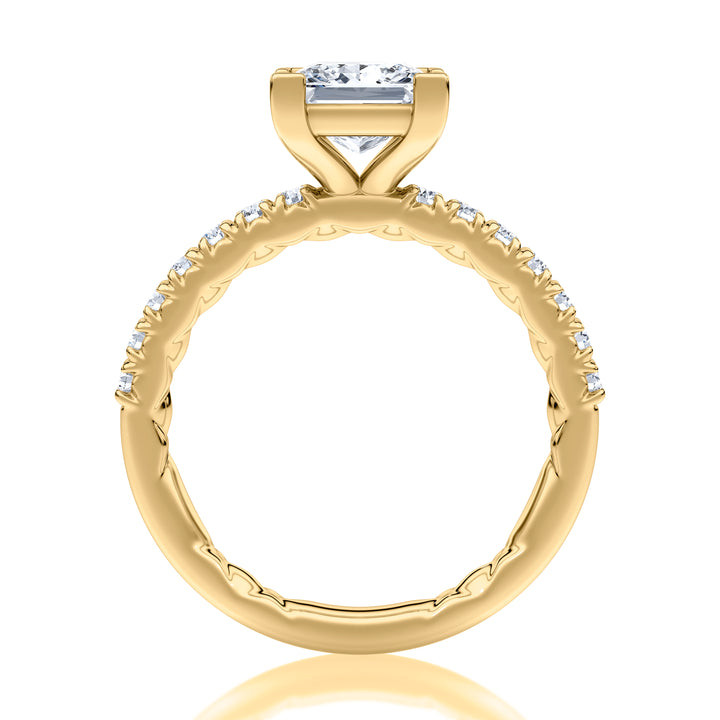 V-Tip Prong Princess Cut Diamond Engagement Ring