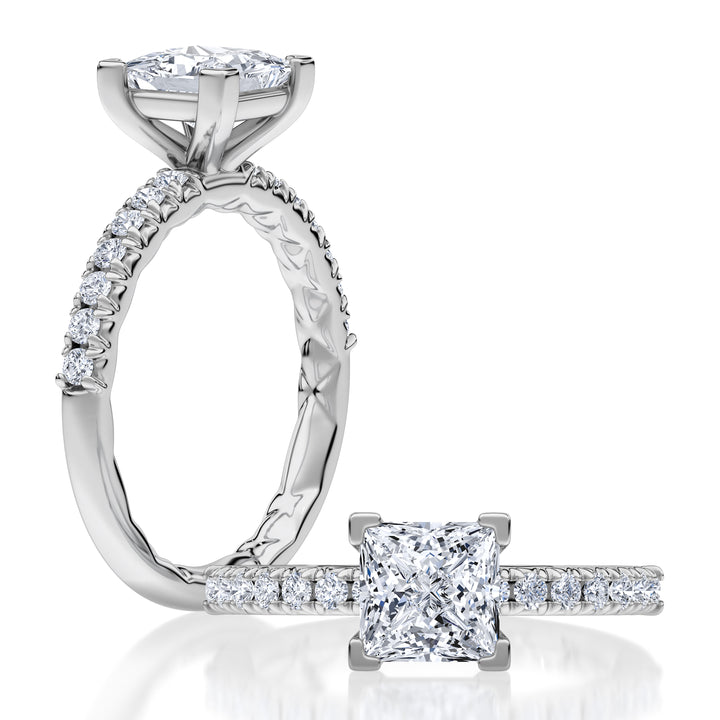 V-Tip Prong Princess Cut Diamond Engagement Ring