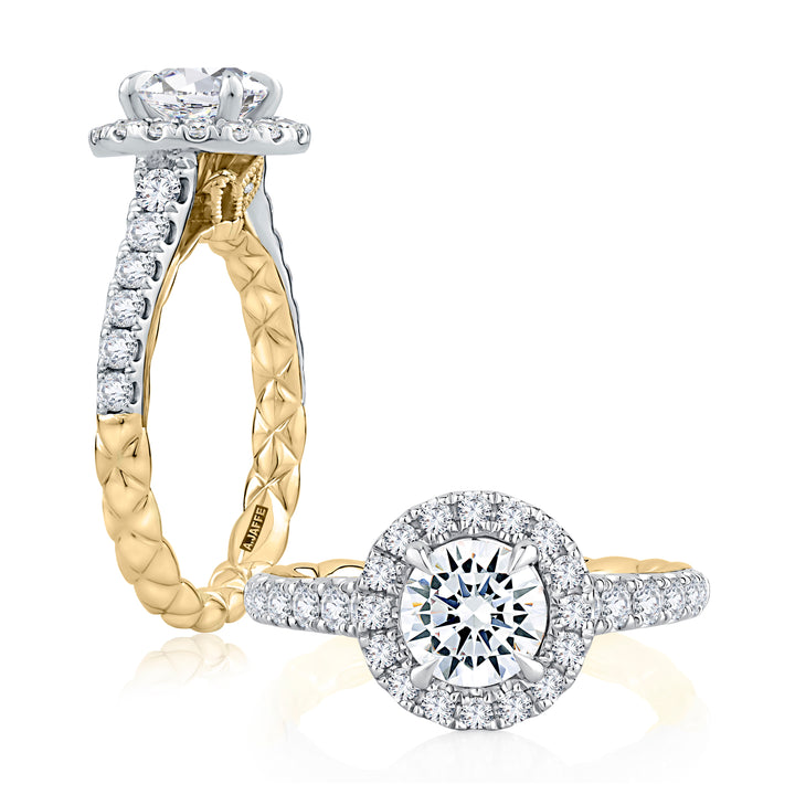 Noble Halo Round Diamond Engagement Ring