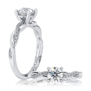 Twisted Shank Diamond Engagement Ring