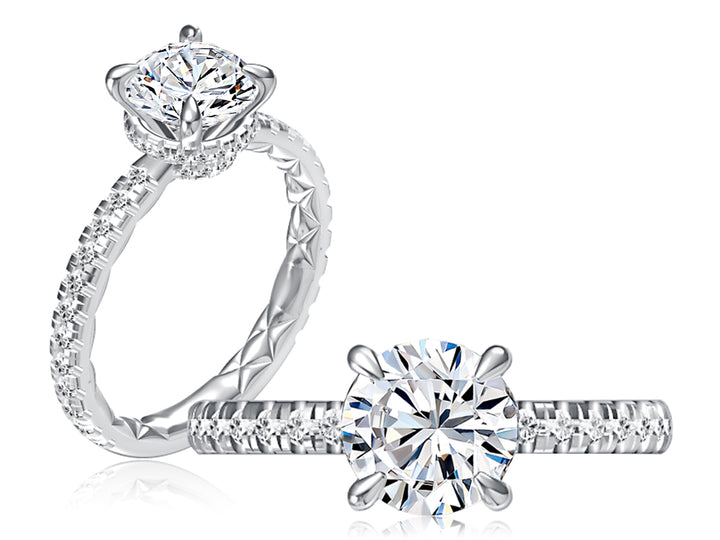 Hidden Halo Round Diamond Engagement Ring